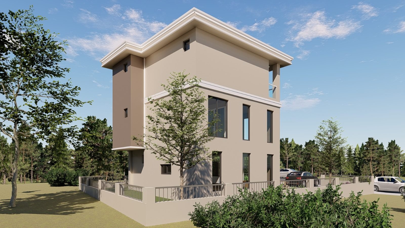 Villa arka cephe renderı